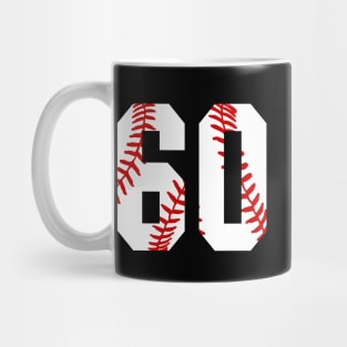 Baseball Number 60 #60 Baseball Shirt Jersey Favorite Player Biggest Fan Mug